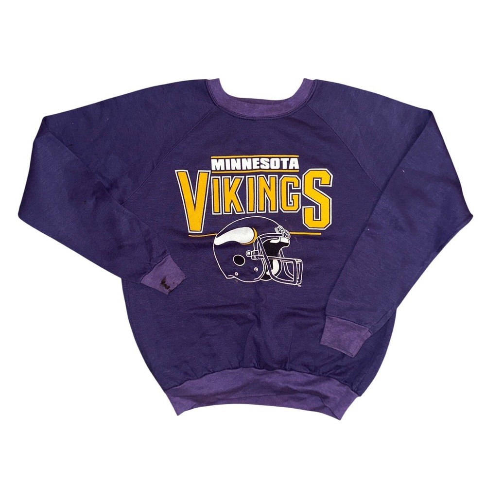 Vintage Minnesota Vikings Garan Sweatshirt Purple NFL Crewneck Large Raglan